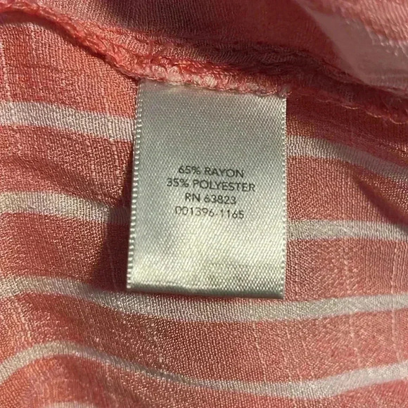 Pretty CJ Banks Peach Floral Women’s 1X Blouse - Picture 9 of 10